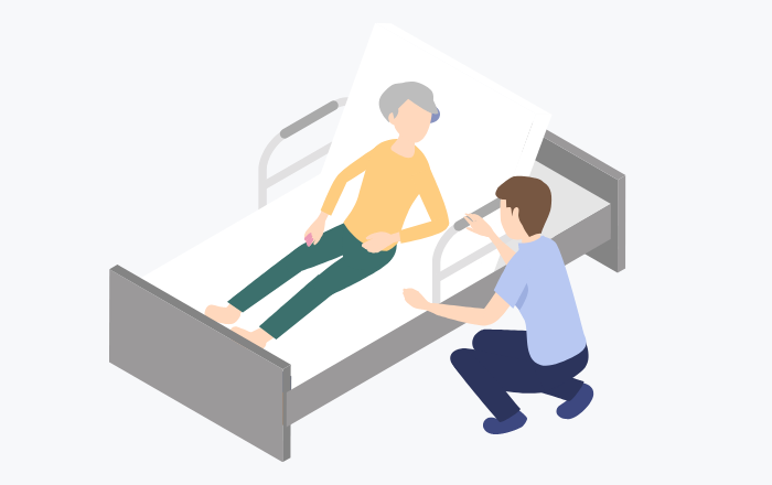 ベッド上でのリハビリのイラスト