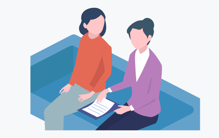 定期的な体調確認と職場との連携のイラスト